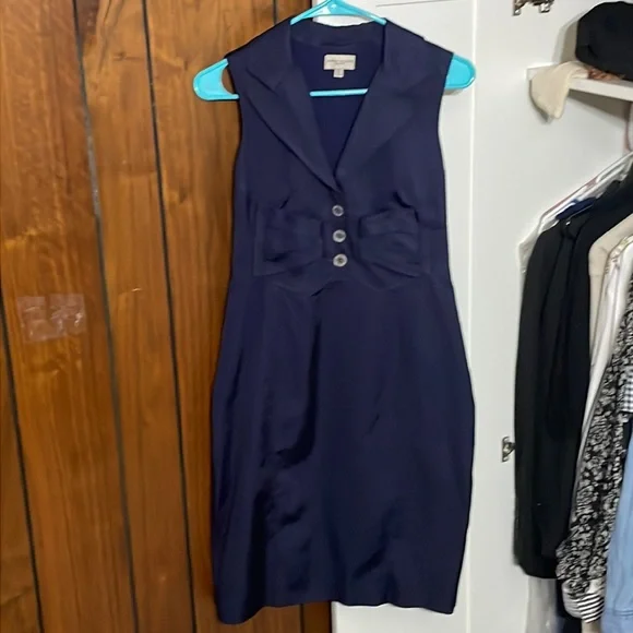 karen millen navy blue dress Karen Millen Viscose Crepe Chain Print Long Sleeve Midi Dress in Navy